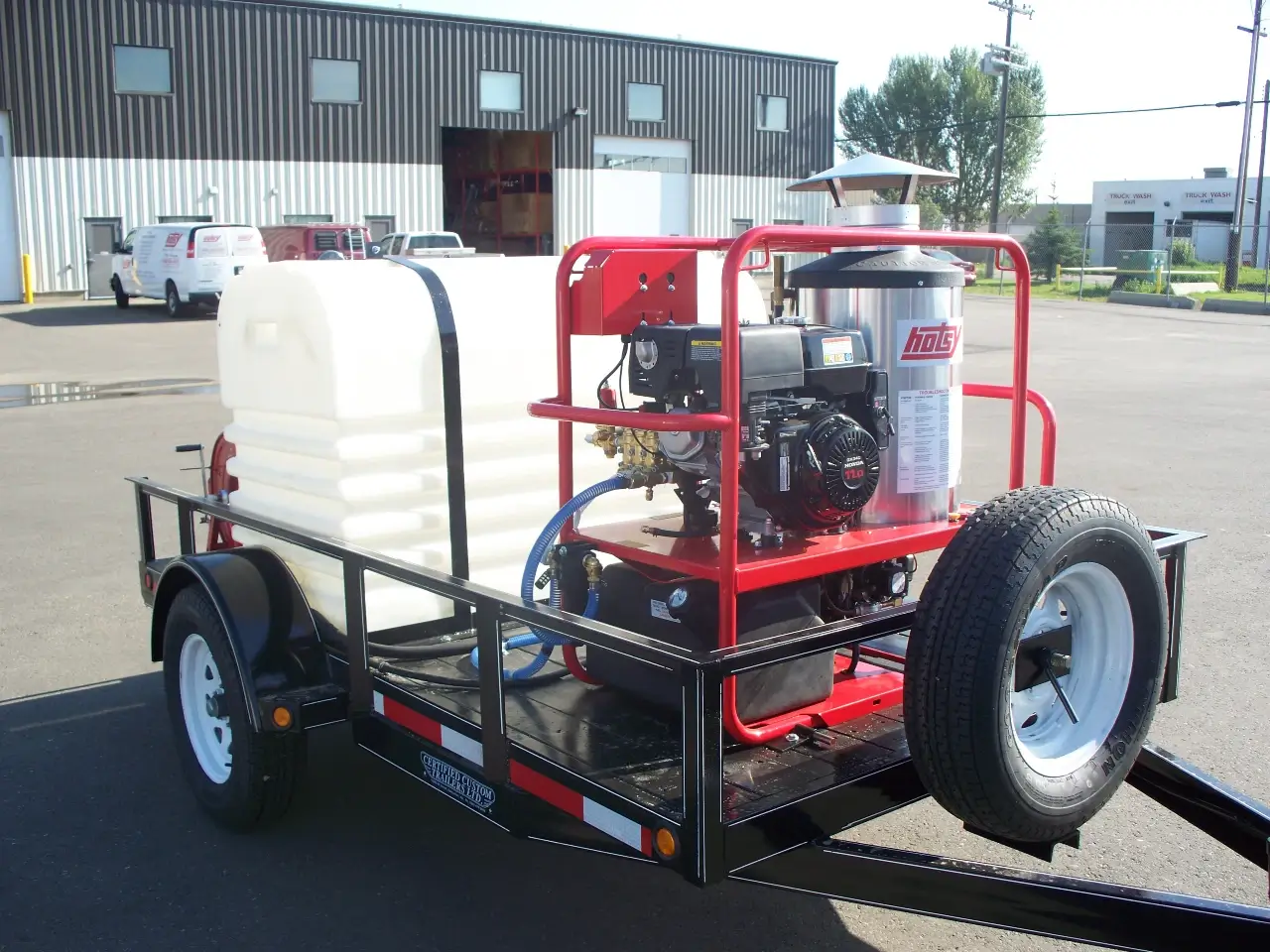 hotsy-trailer-mounted-setup Trailer-mounted pressure washer outdoor